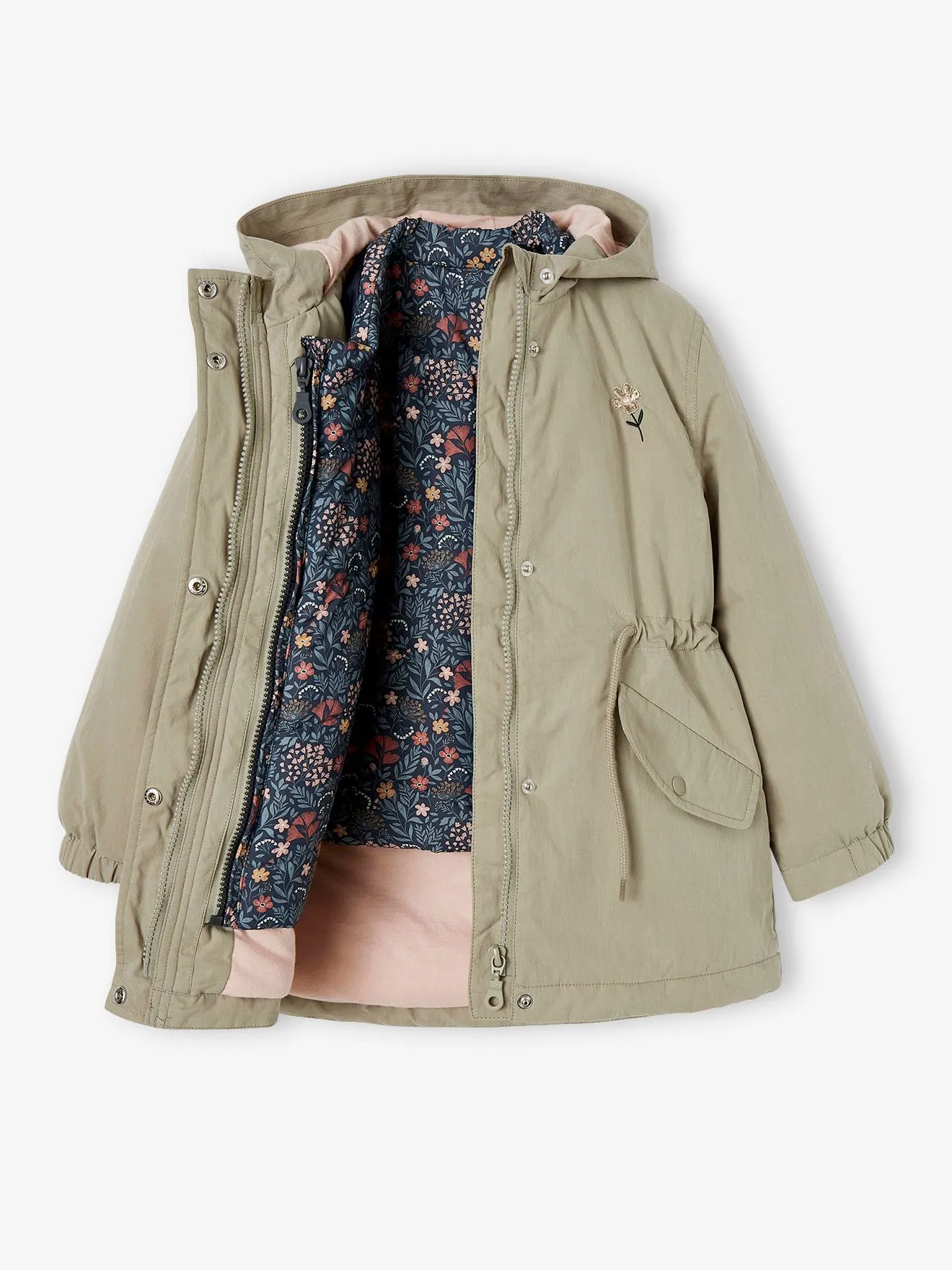 3-in-1 Parka for the Midseason, for Girls - aqua green