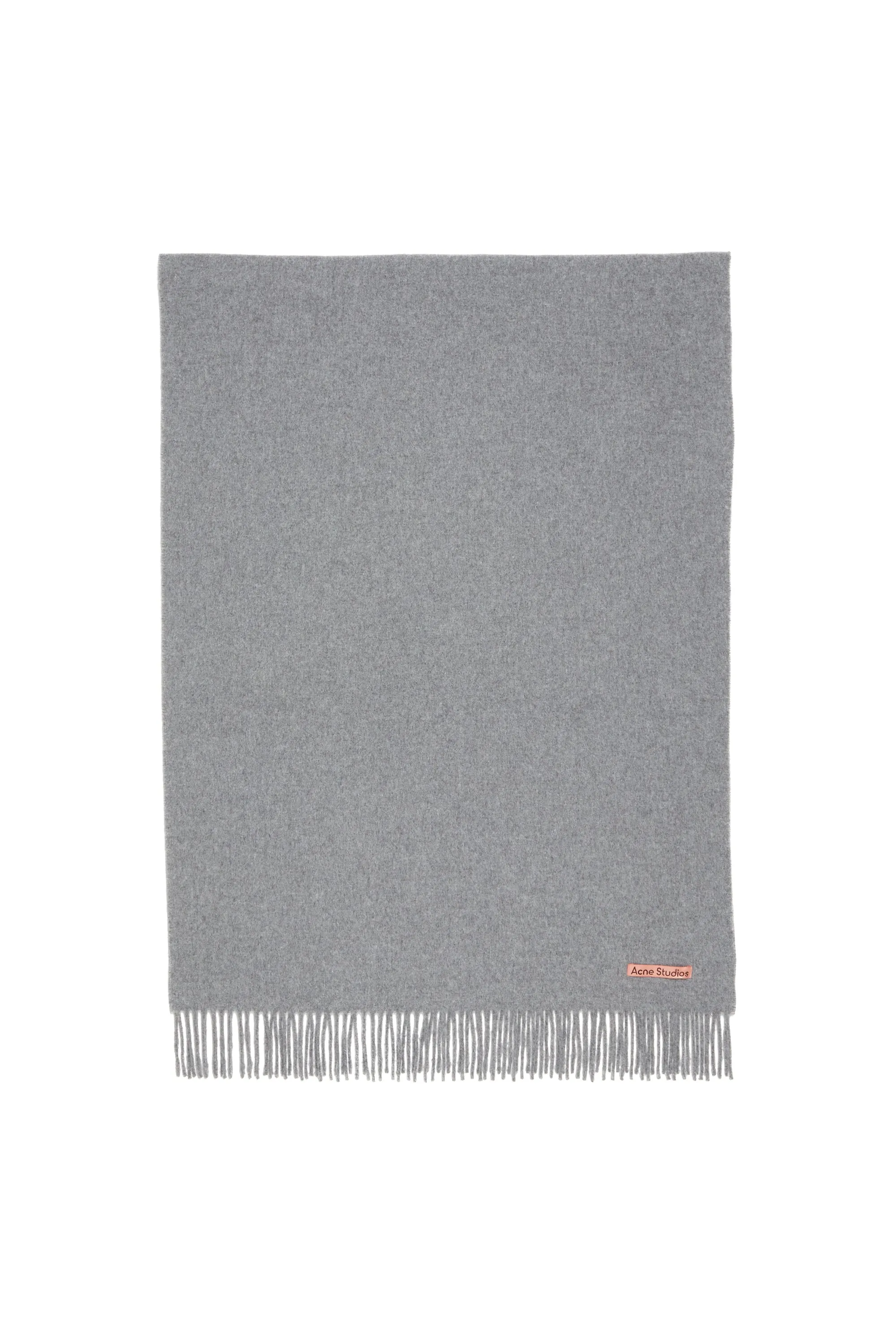 Acne Studios Fringe Wool Scarf - Oversized (Grey Melange)