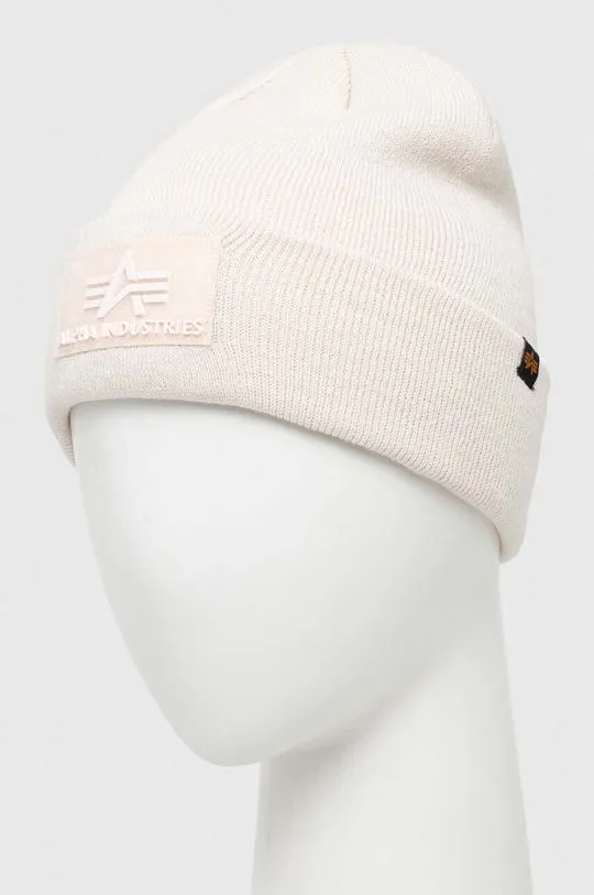 Alpha Industries beanie beige color