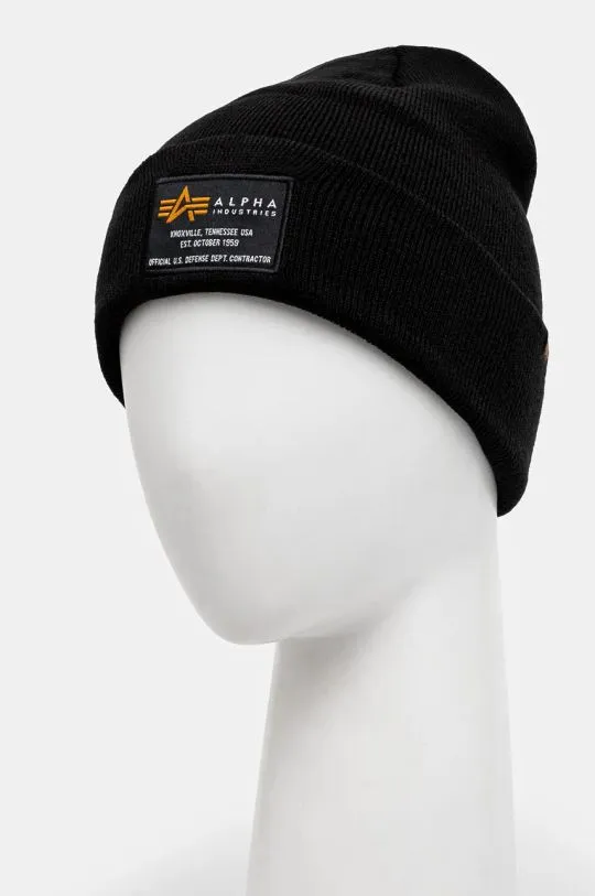 Alpha Industries beanie Crew Beanie black color 128924