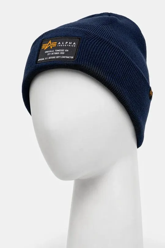 Alpha Industries beanie Crew Beanie navy blue color 128924