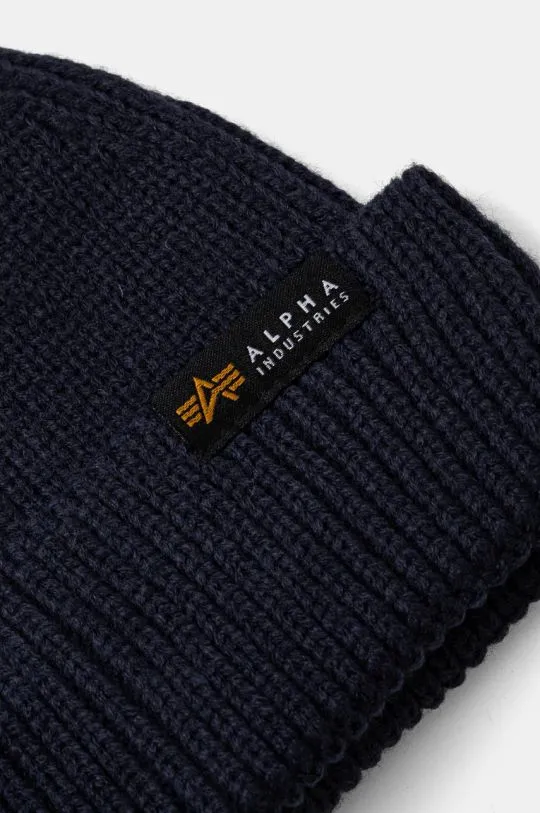 Alpha Industries beanie navy blue color