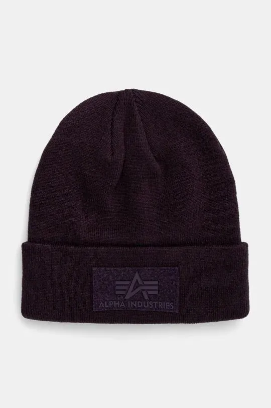 Alpha Industries beanie violet color thick knit