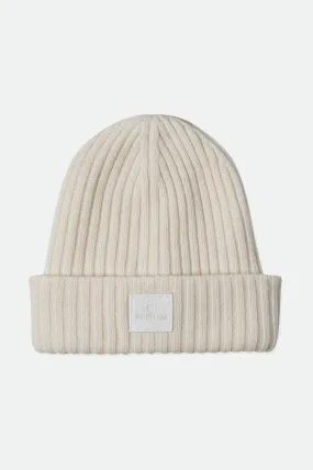 Alpha Square Merino Wool Beanie - White