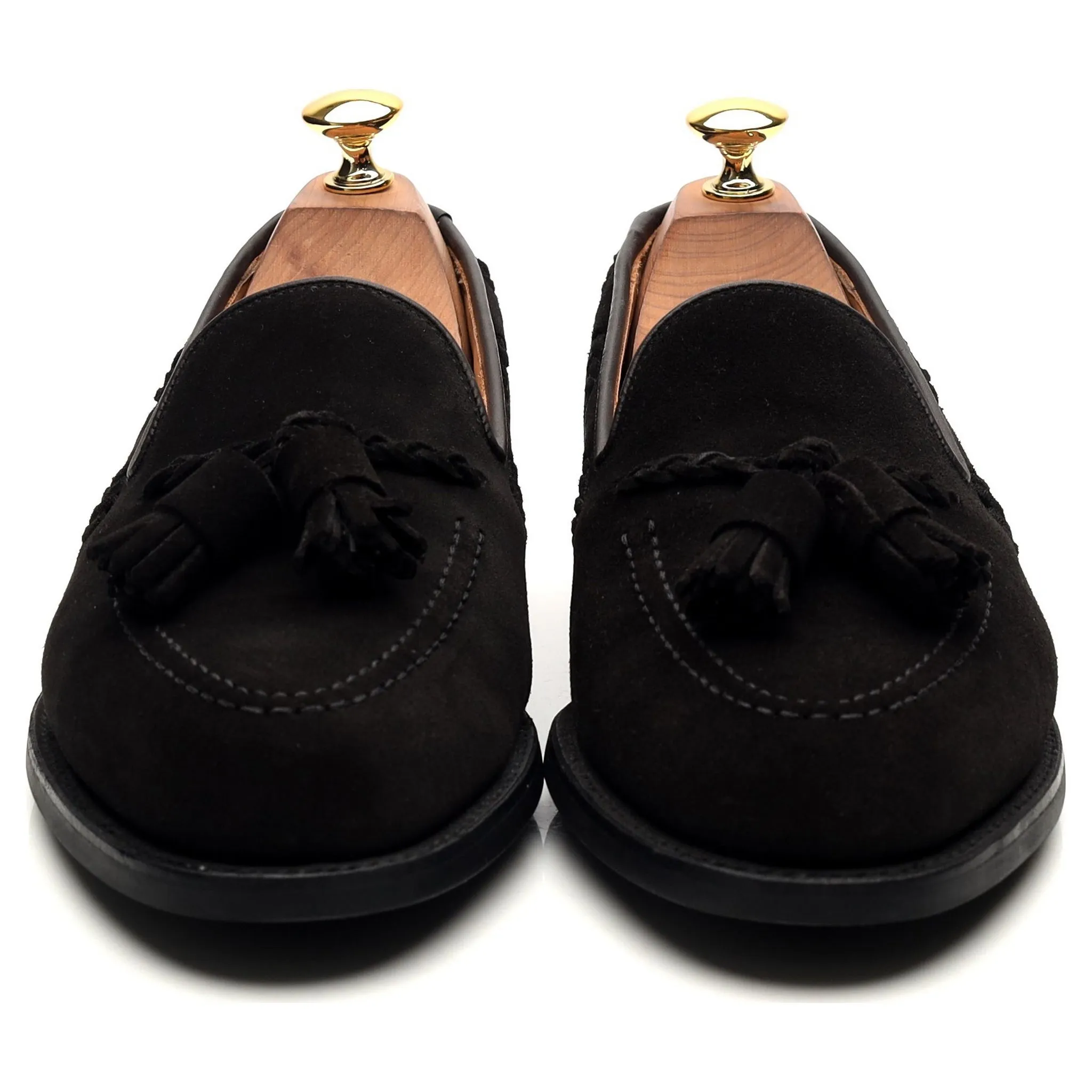 Anglo Italian 'Studridge' Black Suede Tassel Loafers UK 6 E