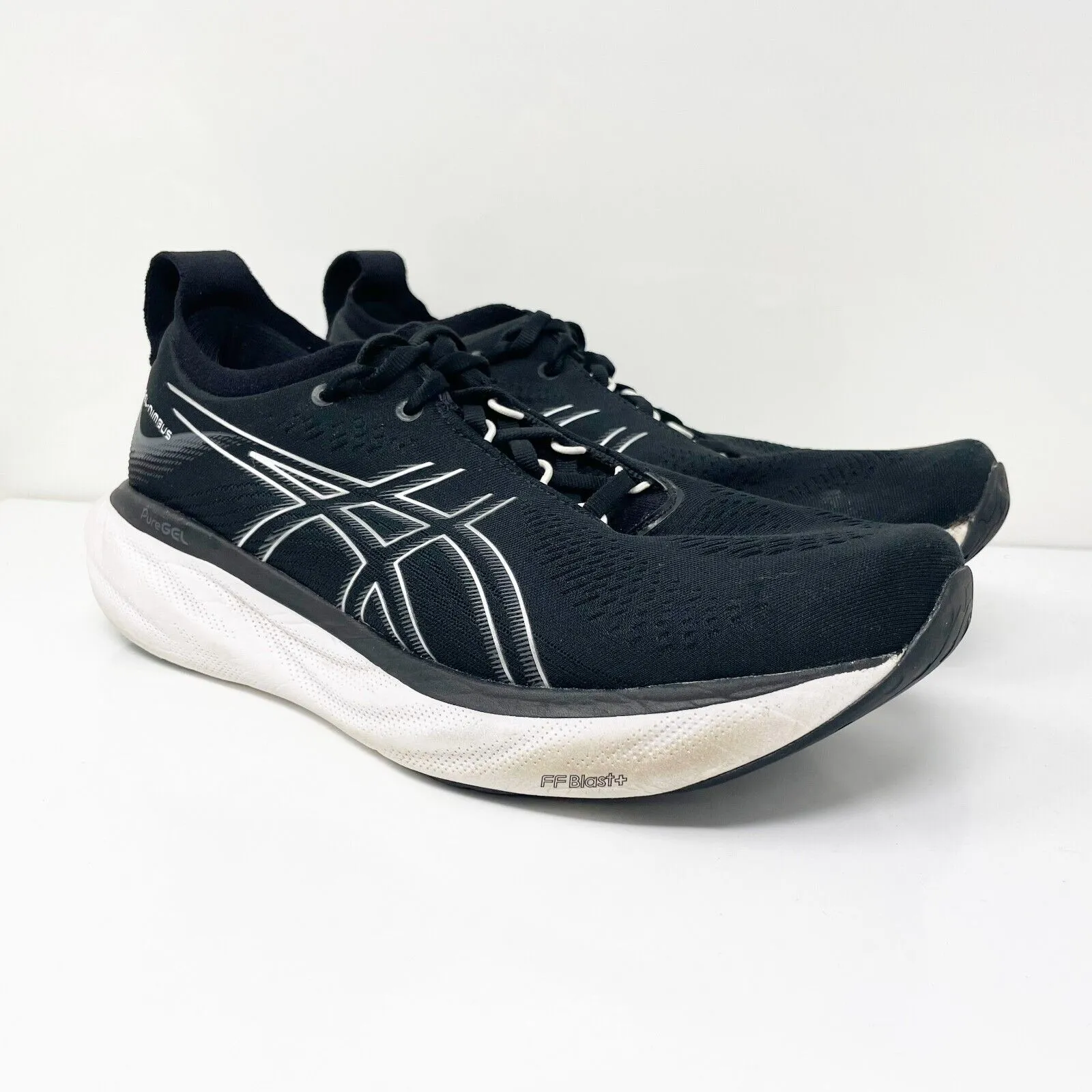 Asics Mens Gel Nimbus 25 1011B625 Black Running Shoes Sneakers Size 9.5 W