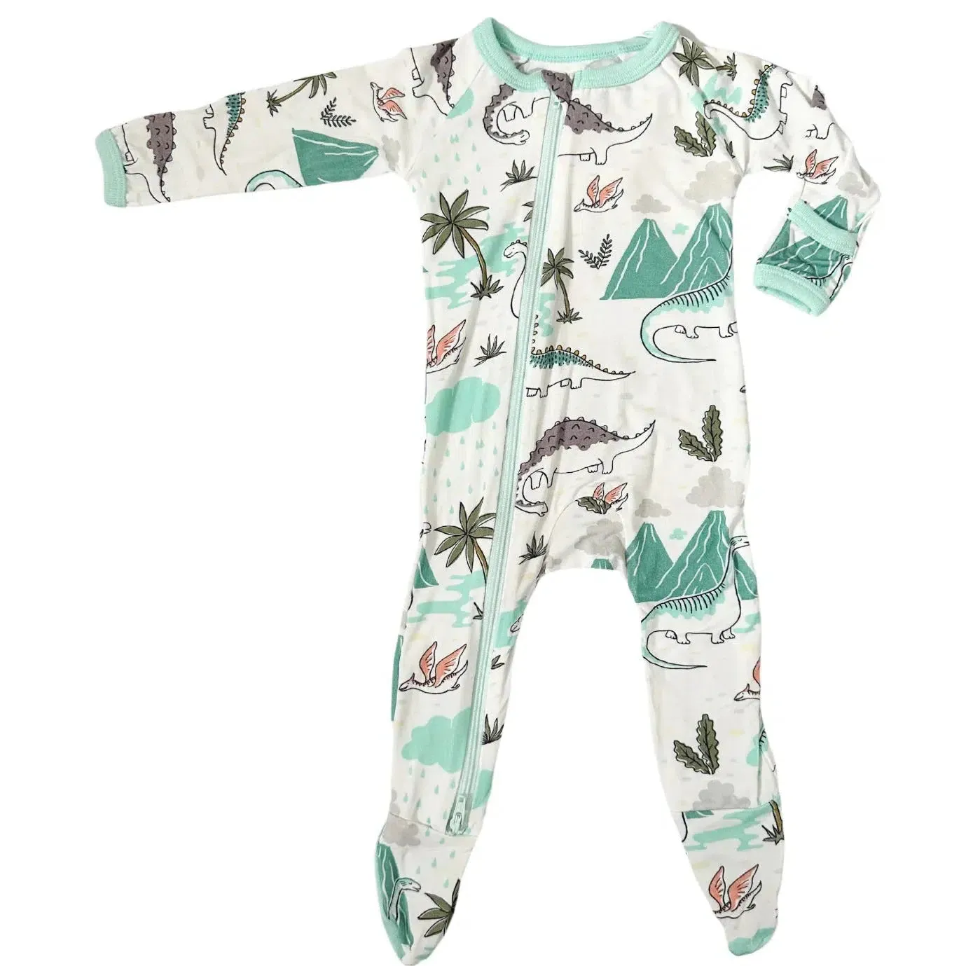 Bestaroo - Modal Zipper Footie - Dino-mite Dreams