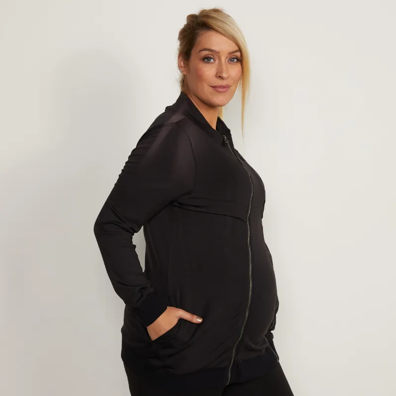 Black Convertible Pregnancy & Breastfeeding Jacket