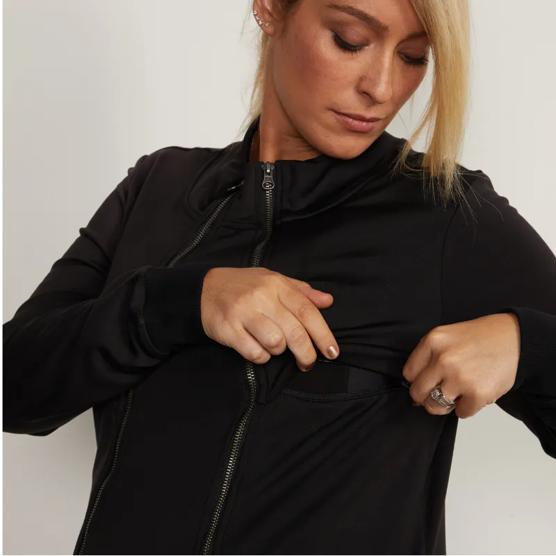 Black Convertible Pregnancy & Breastfeeding Jacket