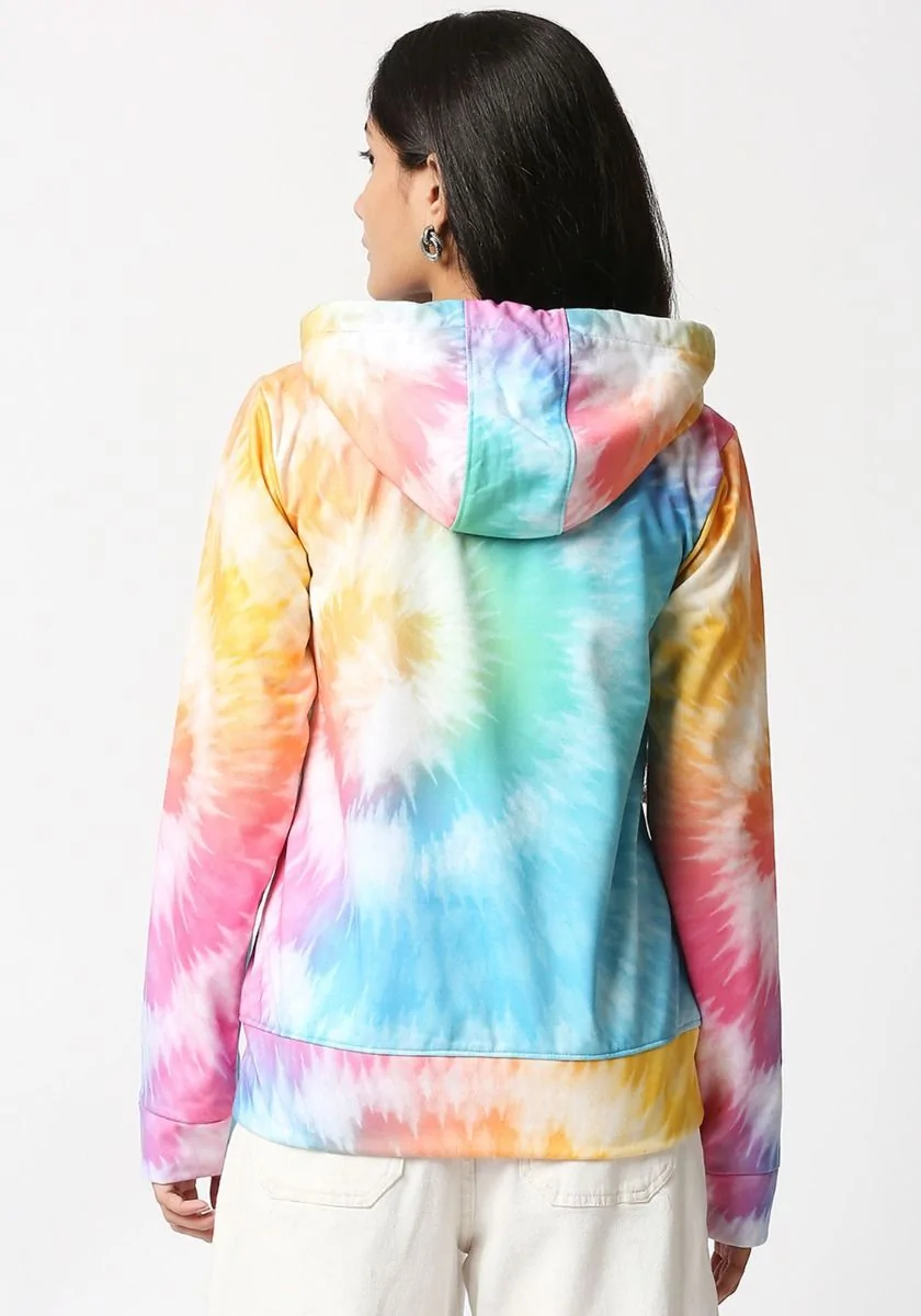 Black Mickey Mouse Colourful Spiral Tie Dye Hoodie