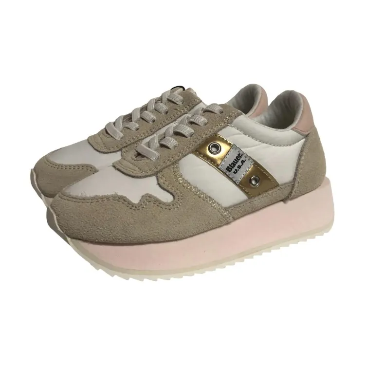 Blauer S4MULAN01 Sneakers Bambino Stringate Gold