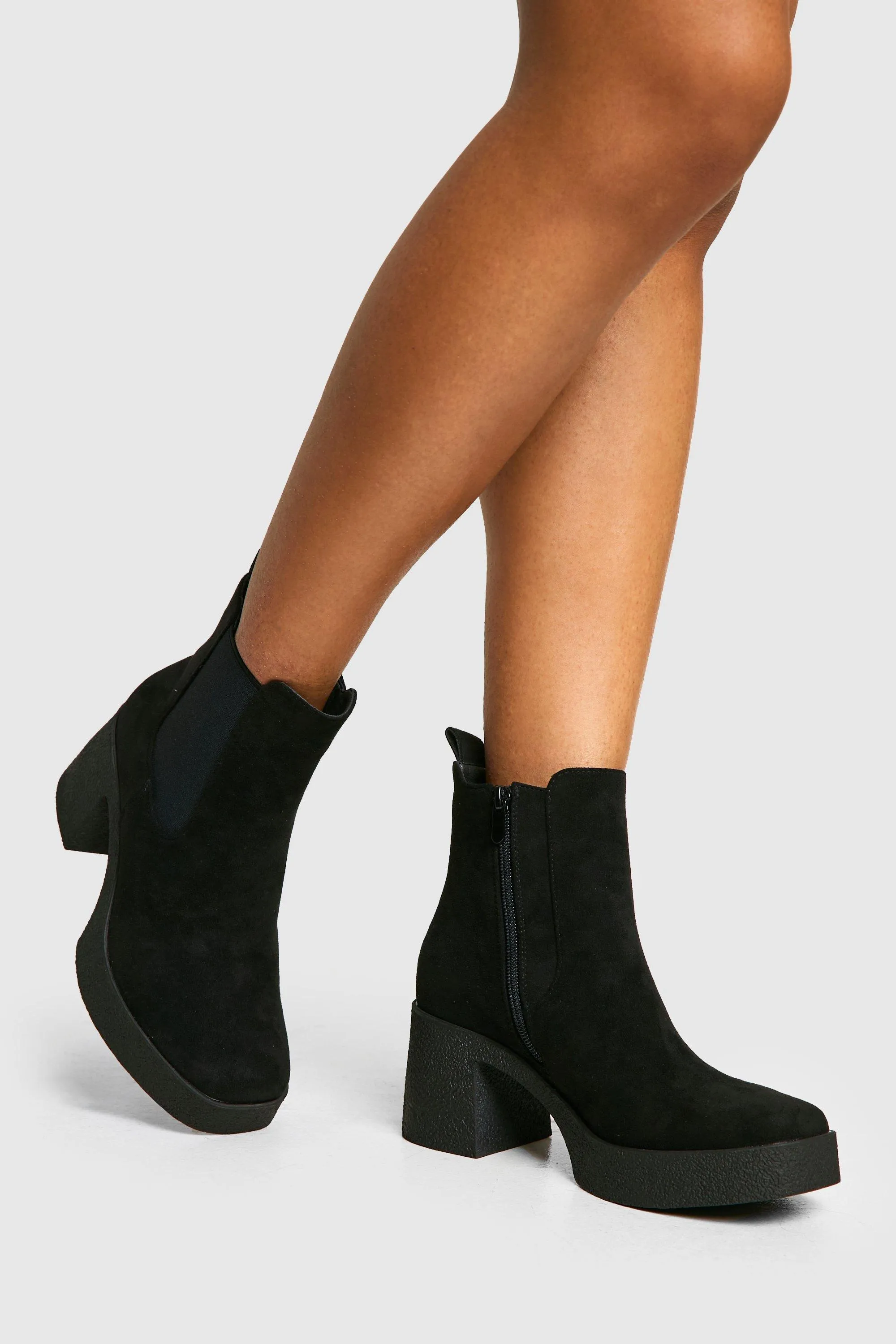 Block Heeled Chelsea Ankle Boot