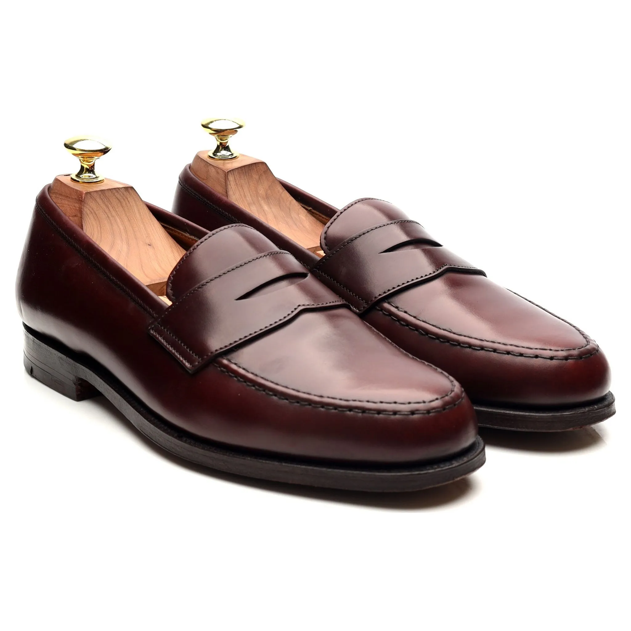 'Boston' Burgundy Leather Loafers UK 7.5 E