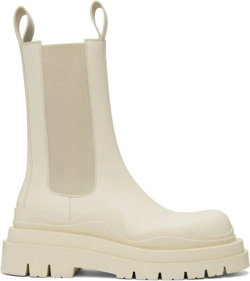 Bottega Veneta Off-White Tire Chelsea Boot