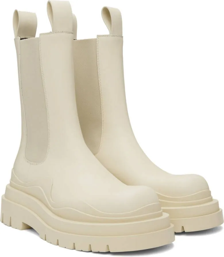 Bottega Veneta Off-White Tire Chelsea Boot