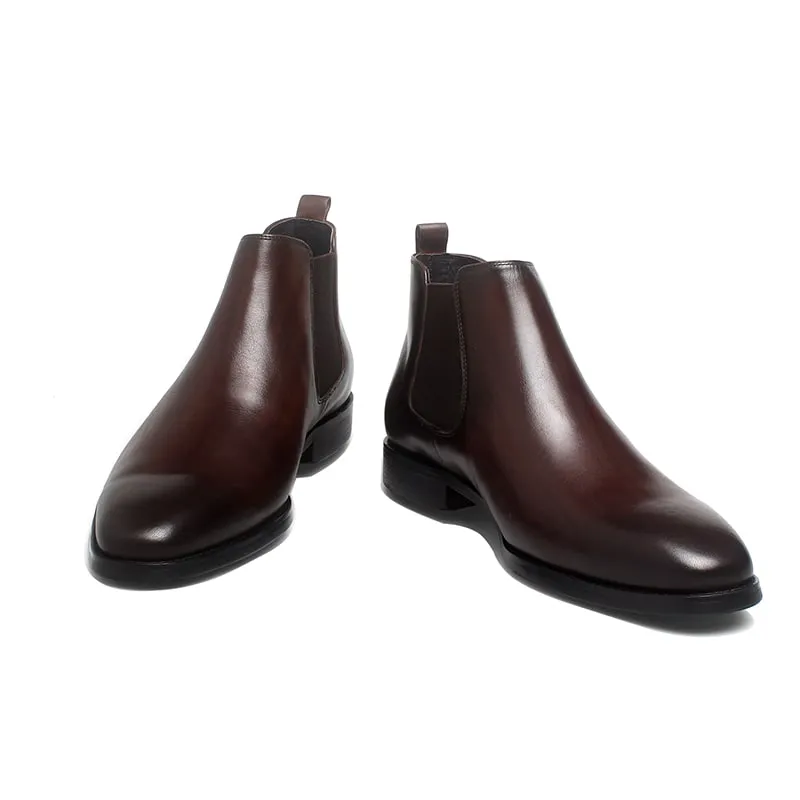 Brown Leather Chelsea Boots