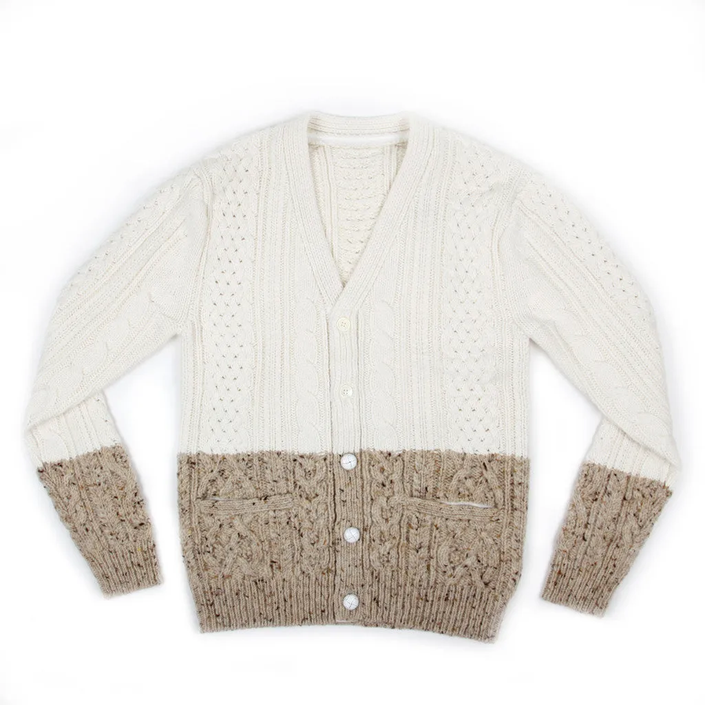 Cable Knit Split Cardigan