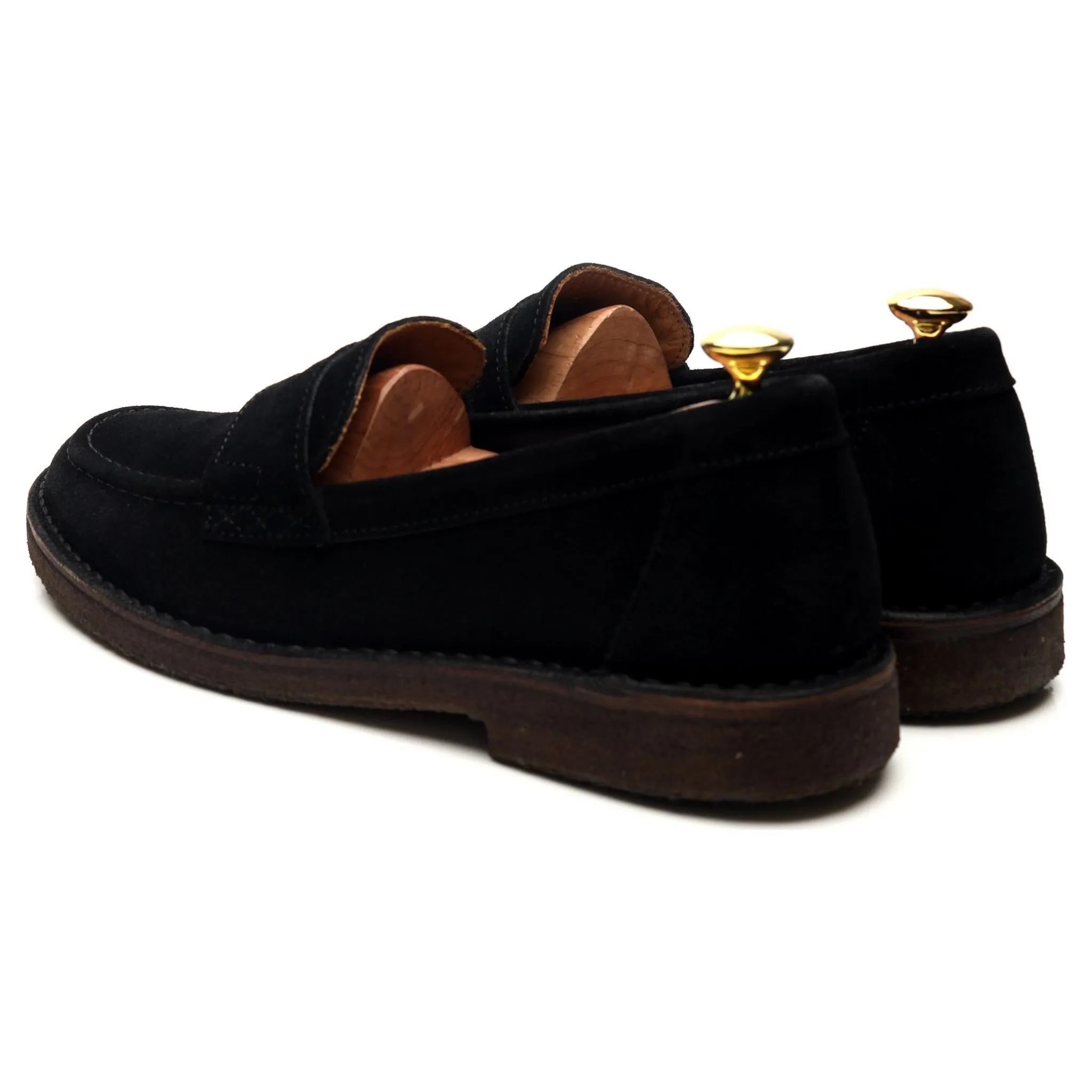 'Canal' Black Suede Loafers UK 8