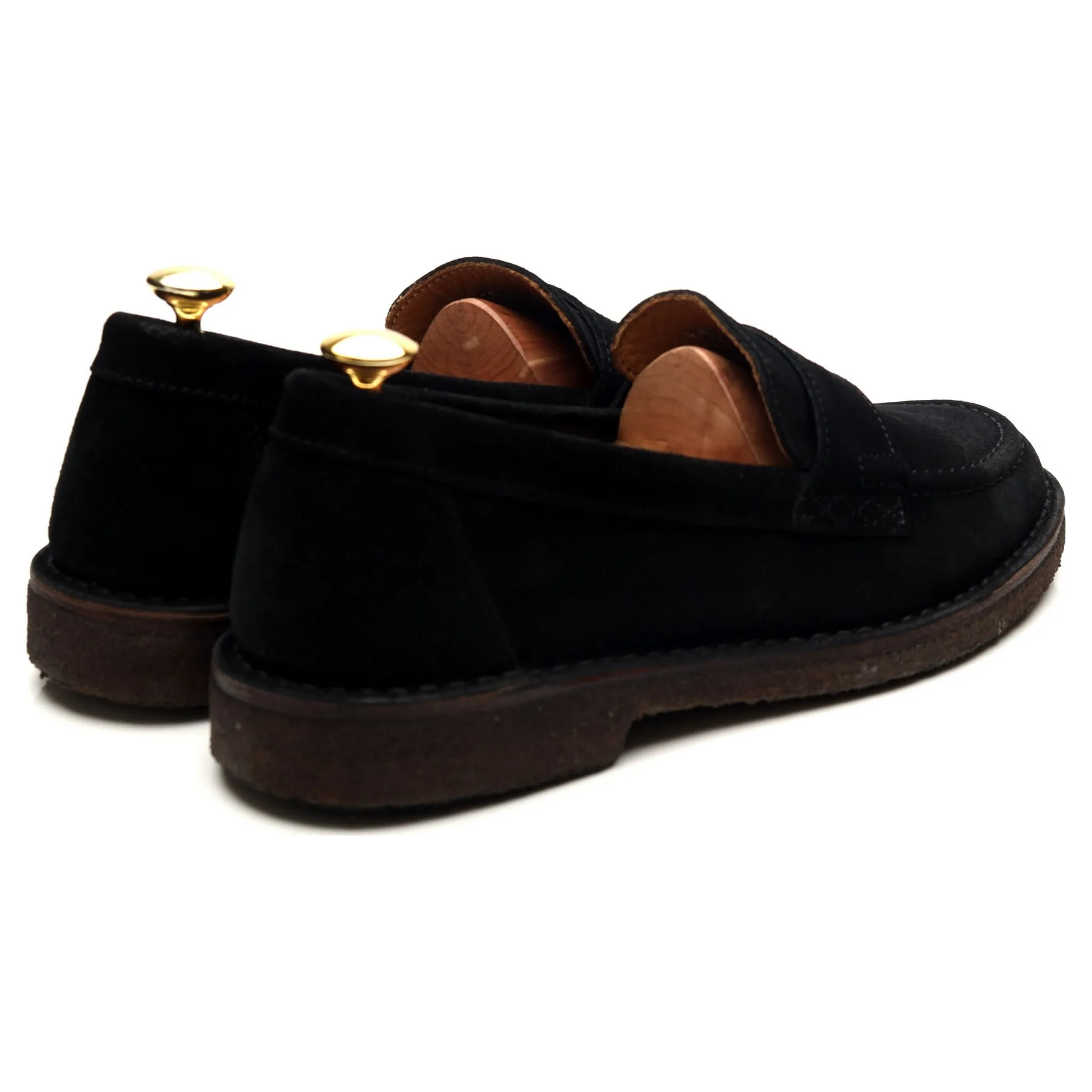 'Canal' Black Suede Loafers UK 8