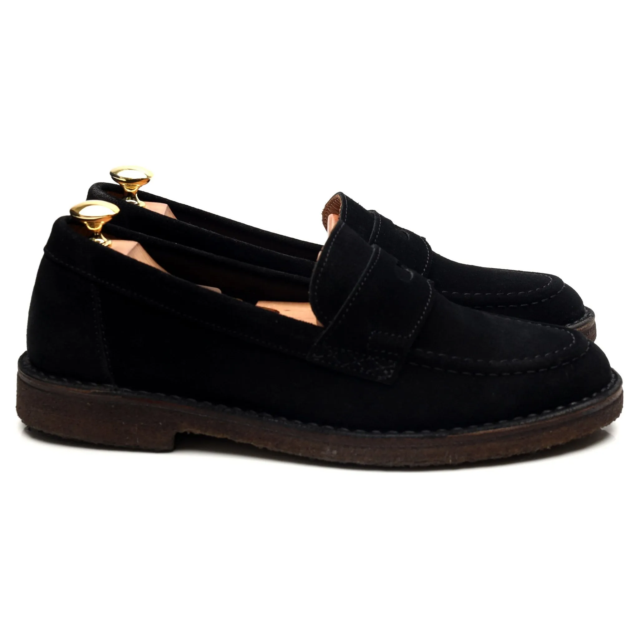 'Canal' Black Suede Loafers UK 8