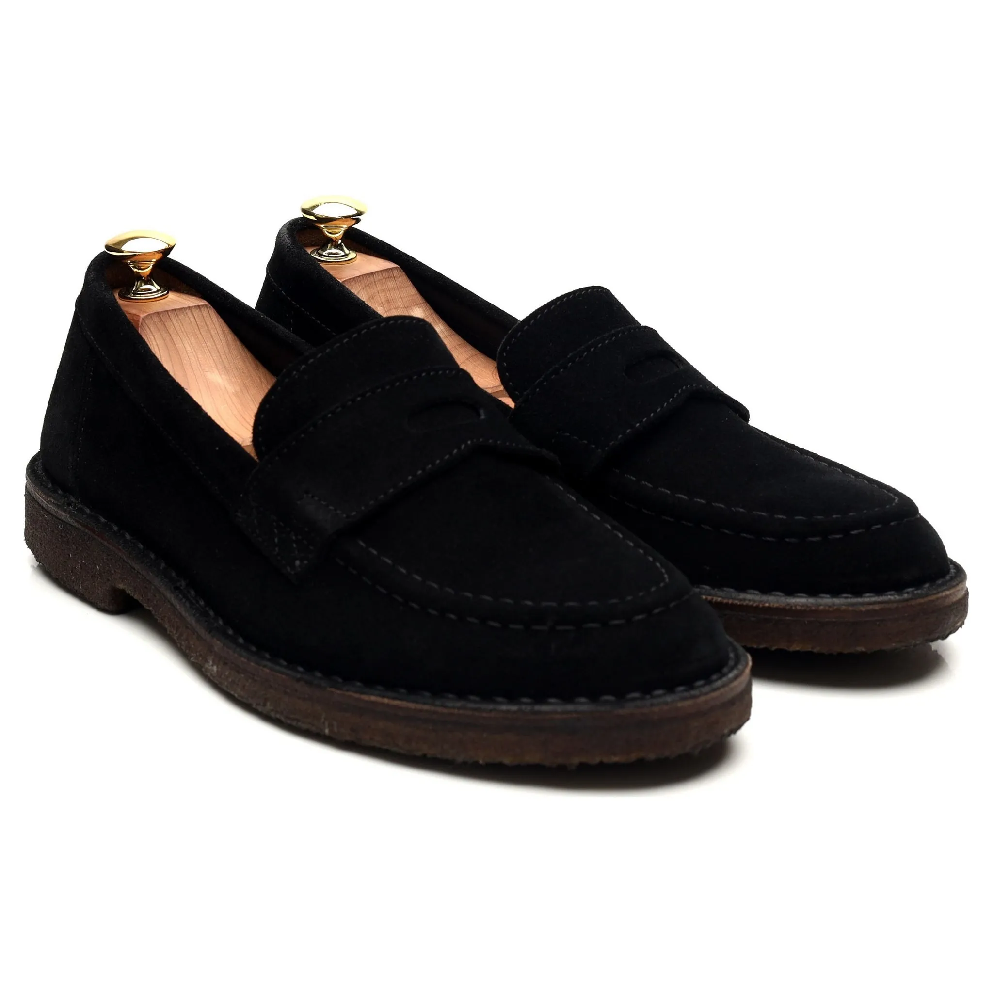 'Canal' Black Suede Loafers UK 8