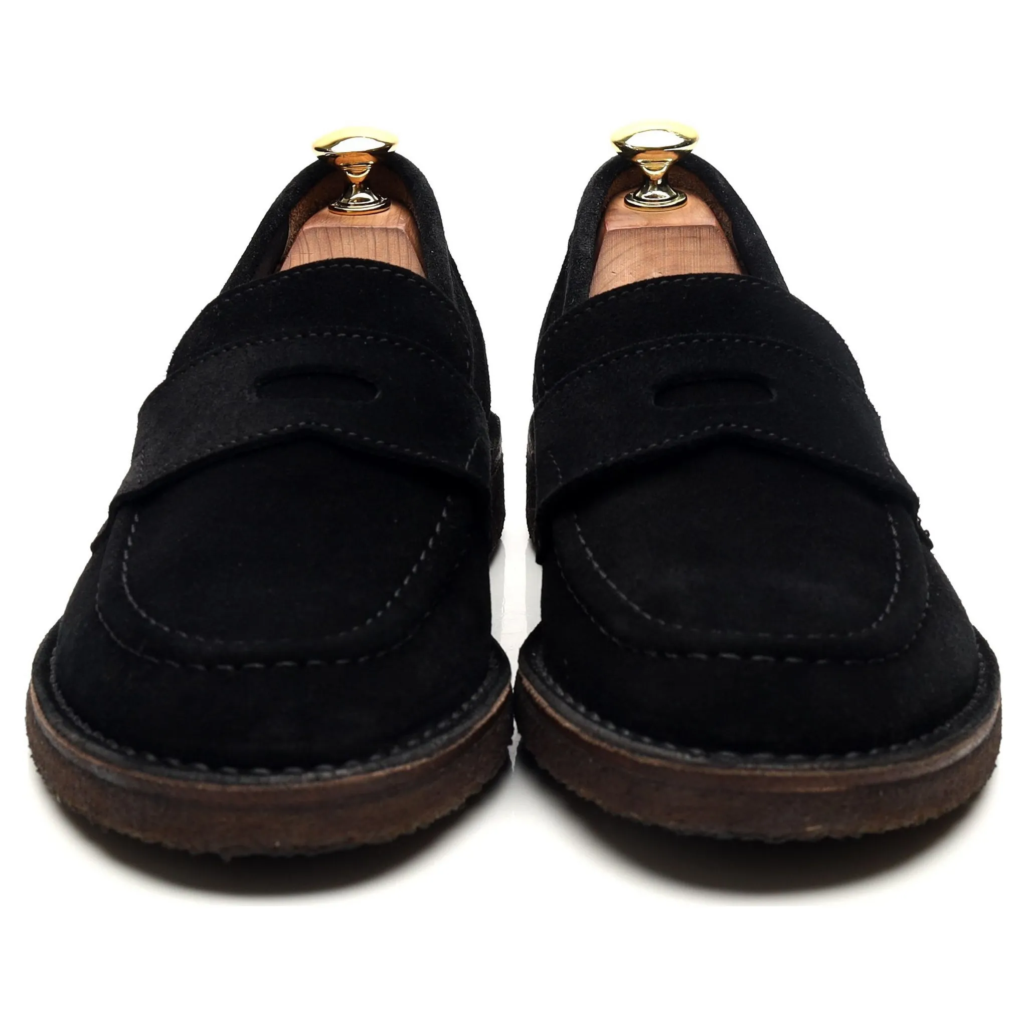 'Canal' Black Suede Loafers UK 8