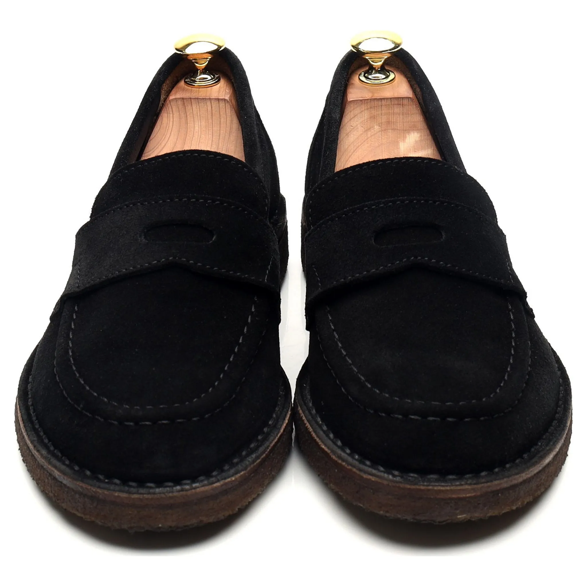 'Canal' Black Suede Loafers UK 8