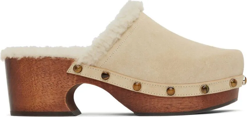 Chloé Beige Aurna Clogs