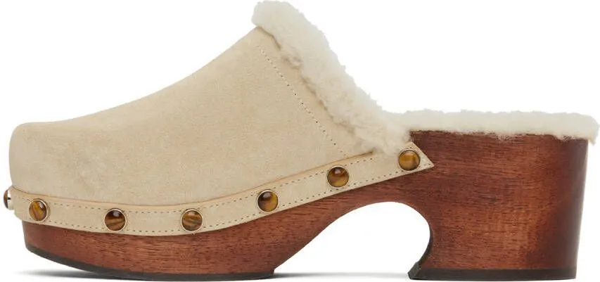 Chloé Beige Aurna Clogs