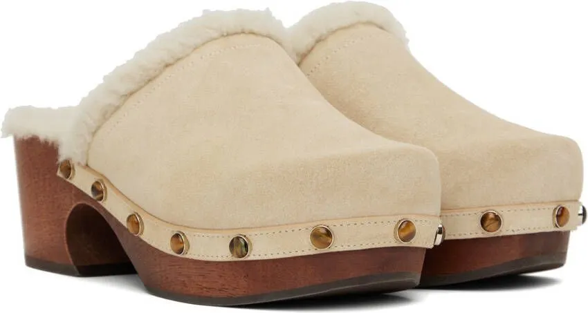 Chloé Beige Aurna Clogs