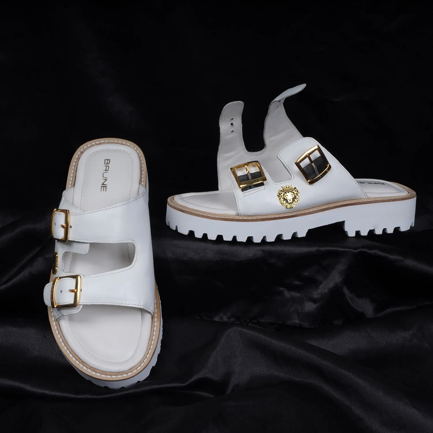 Chunky Sole White Sandal/Slippers