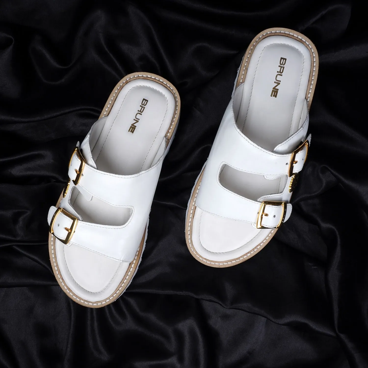 Chunky Sole White Sandal/Slippers