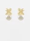 Cross & Pearl Earings