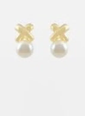 Cross & Pearl Earings