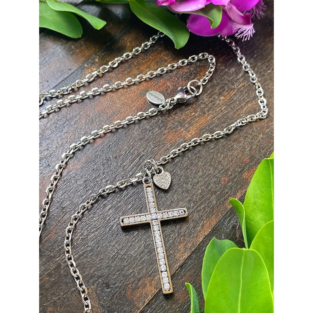 CRYSTAL CROSS NECKLACE