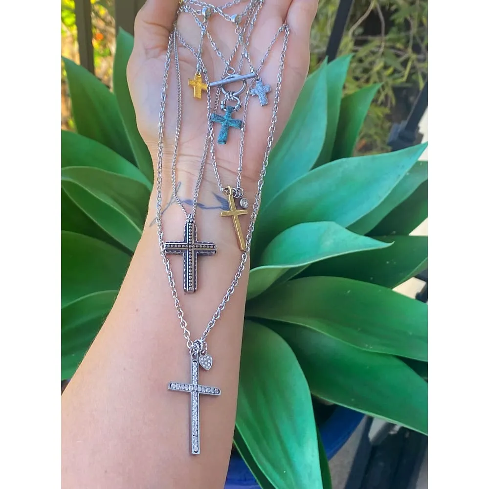 CRYSTAL CROSS NECKLACE