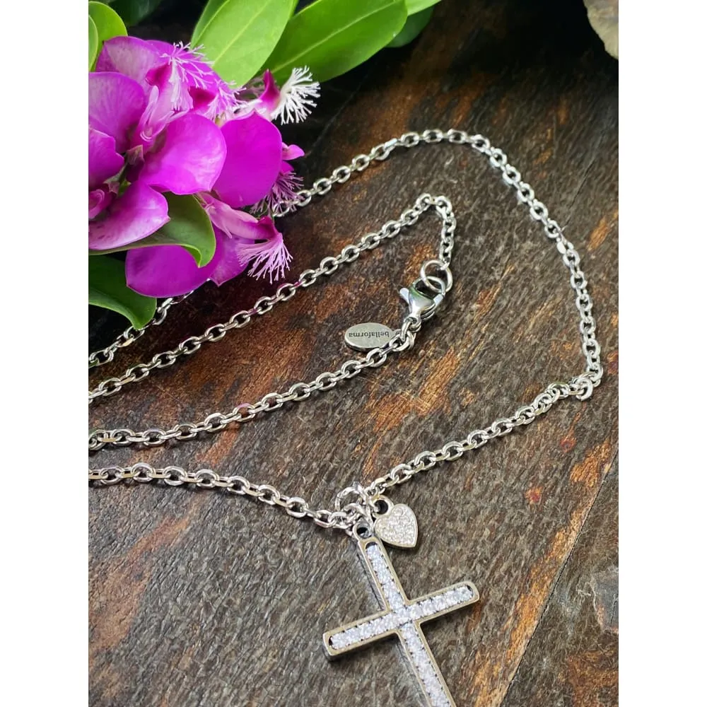 CRYSTAL CROSS NECKLACE