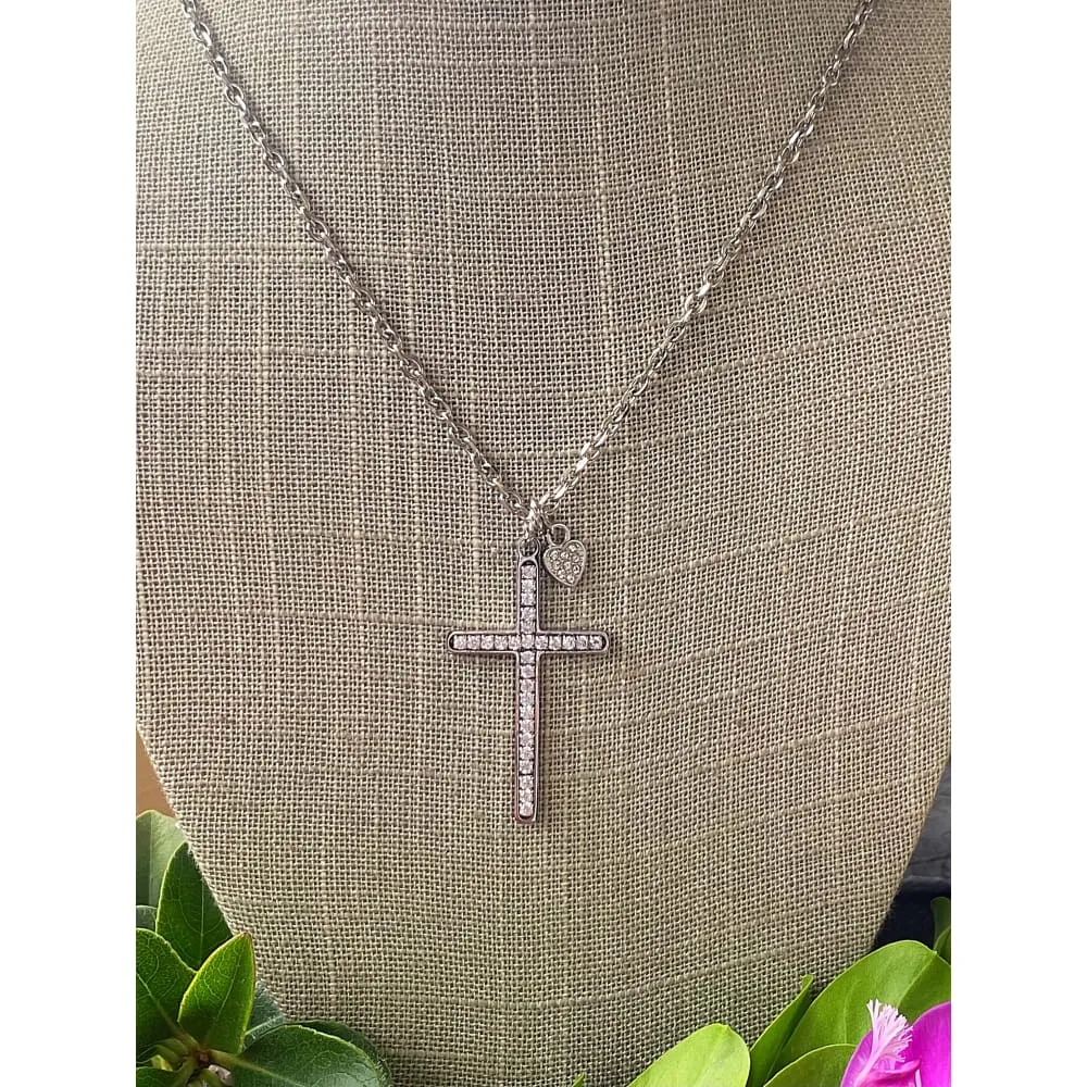 CRYSTAL CROSS NECKLACE