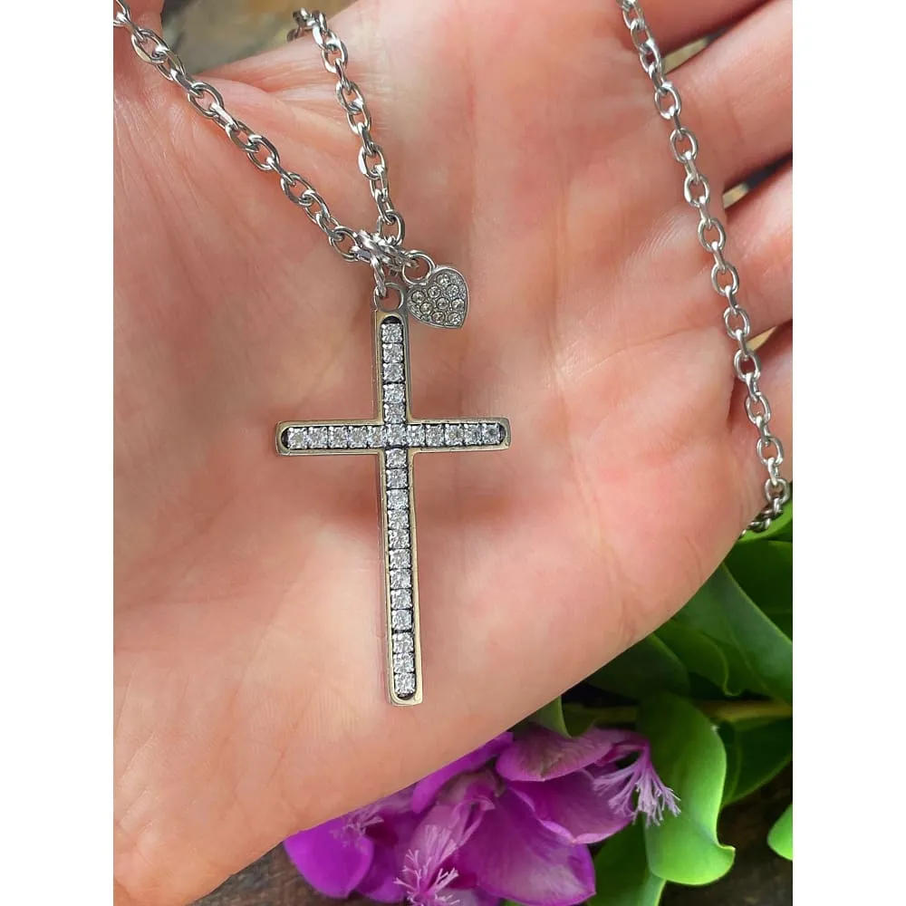 CRYSTAL CROSS NECKLACE