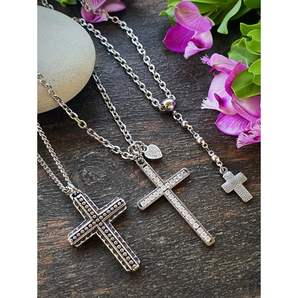 CRYSTAL CROSS NECKLACE