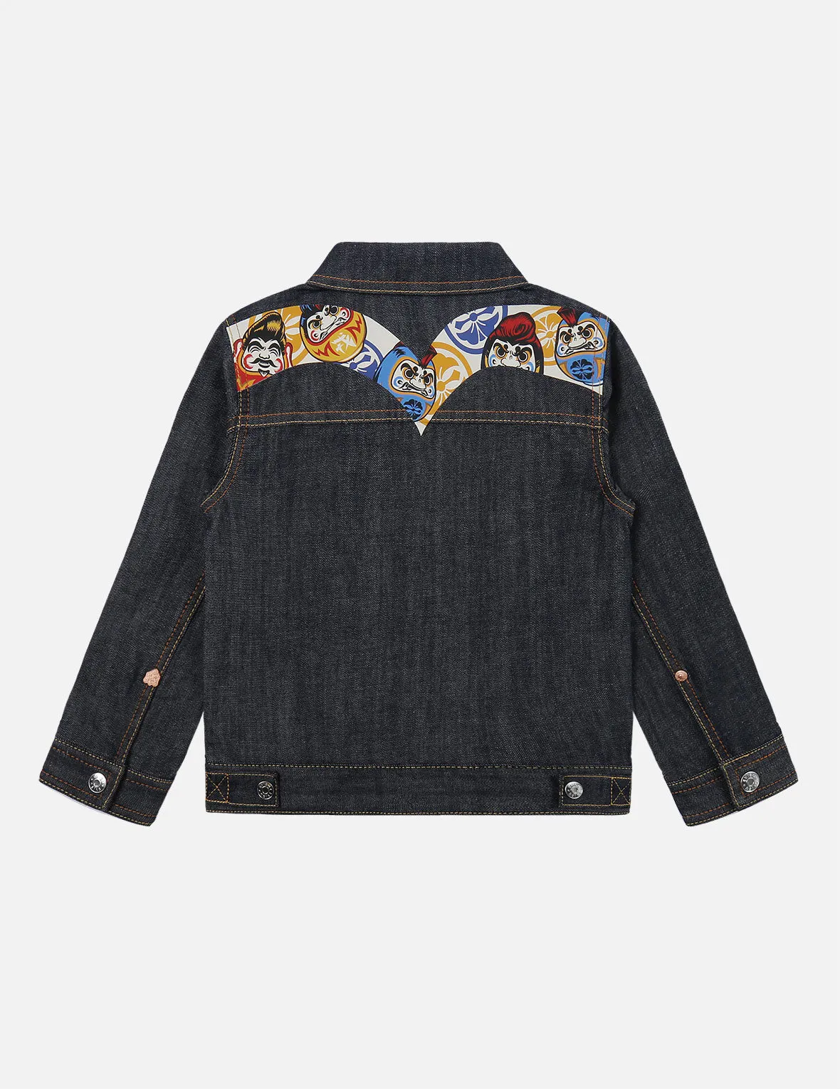 Daruma-pattern Daicock Print Denim Jacket