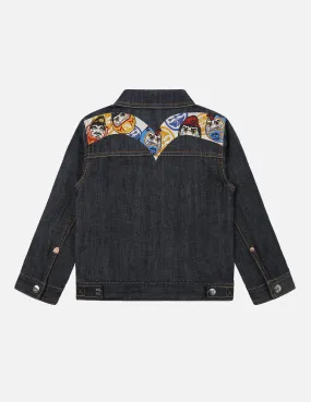 Daruma-pattern Daicock Print Denim Jacket