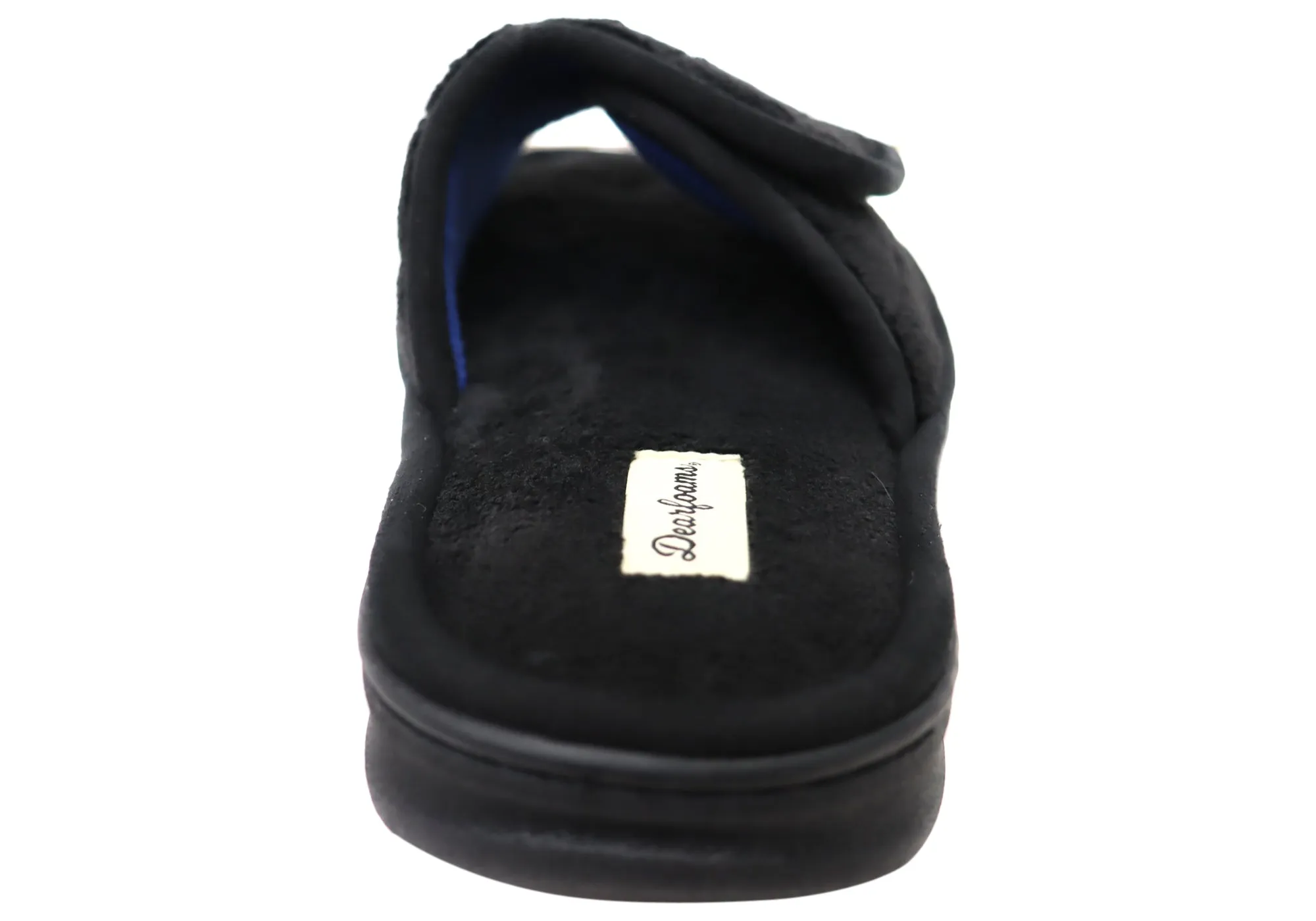 Dearfoams Mens Comfortable Collin Terry Adjustable Slide Slippers