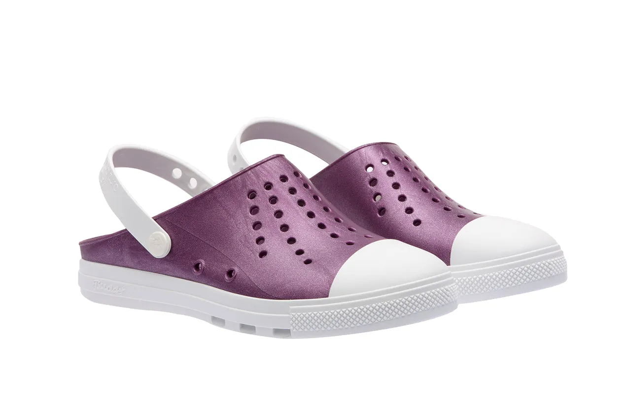 DEMO - Calzuro Buddy clogs - Metal Purple/White