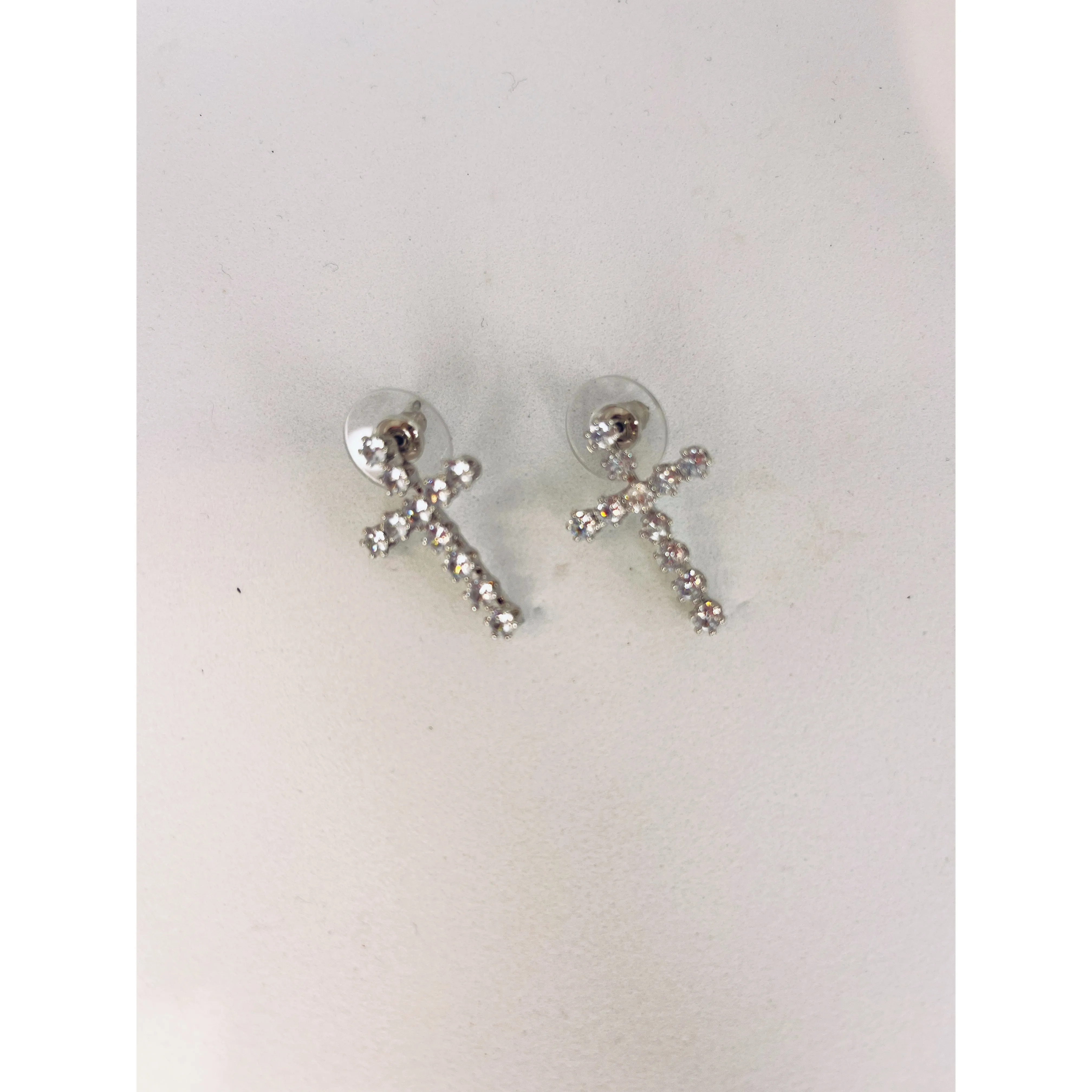 Diamanté Cross Earrings