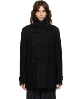 Dries Van Noten Black Cropped Duffle Coat