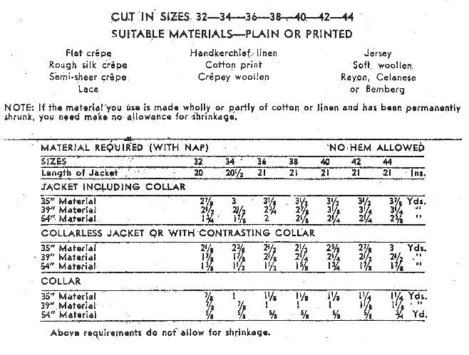 E-PATTERN 1933 Jackets, E6363