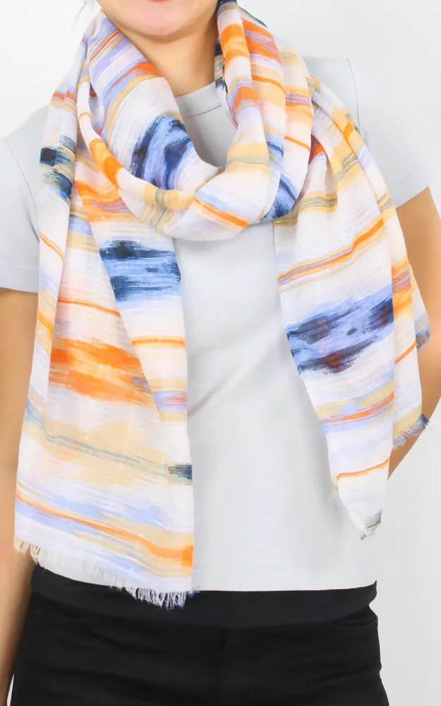 EAS9896 Ikat Print Oblong Scarf