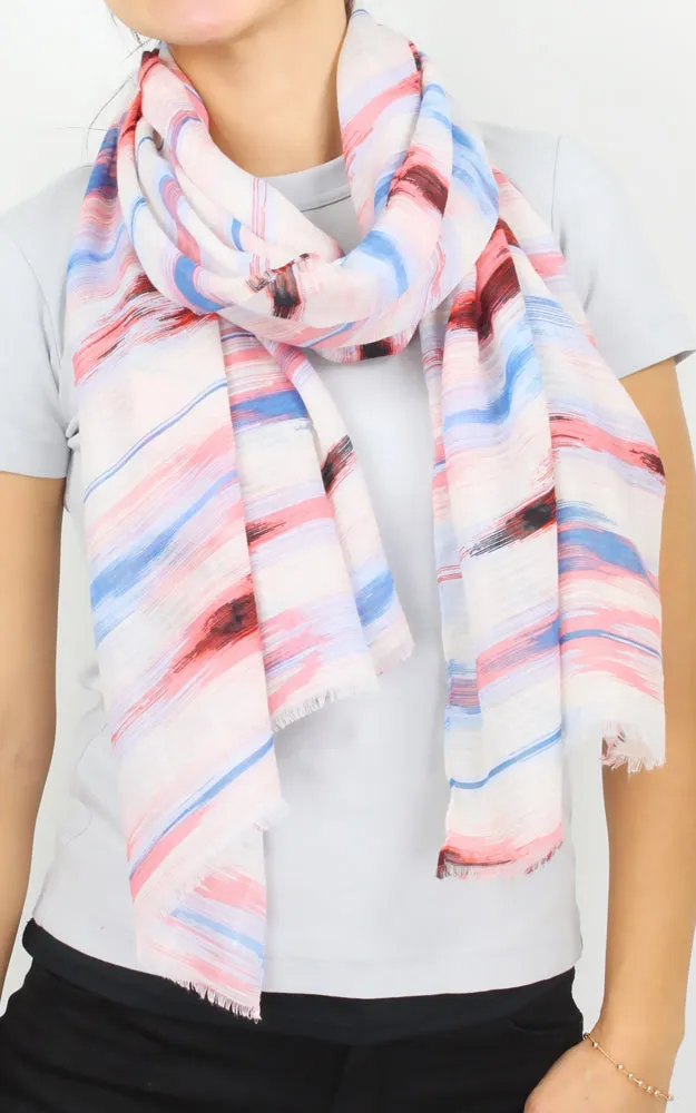 EAS9896 Ikat Print Oblong Scarf