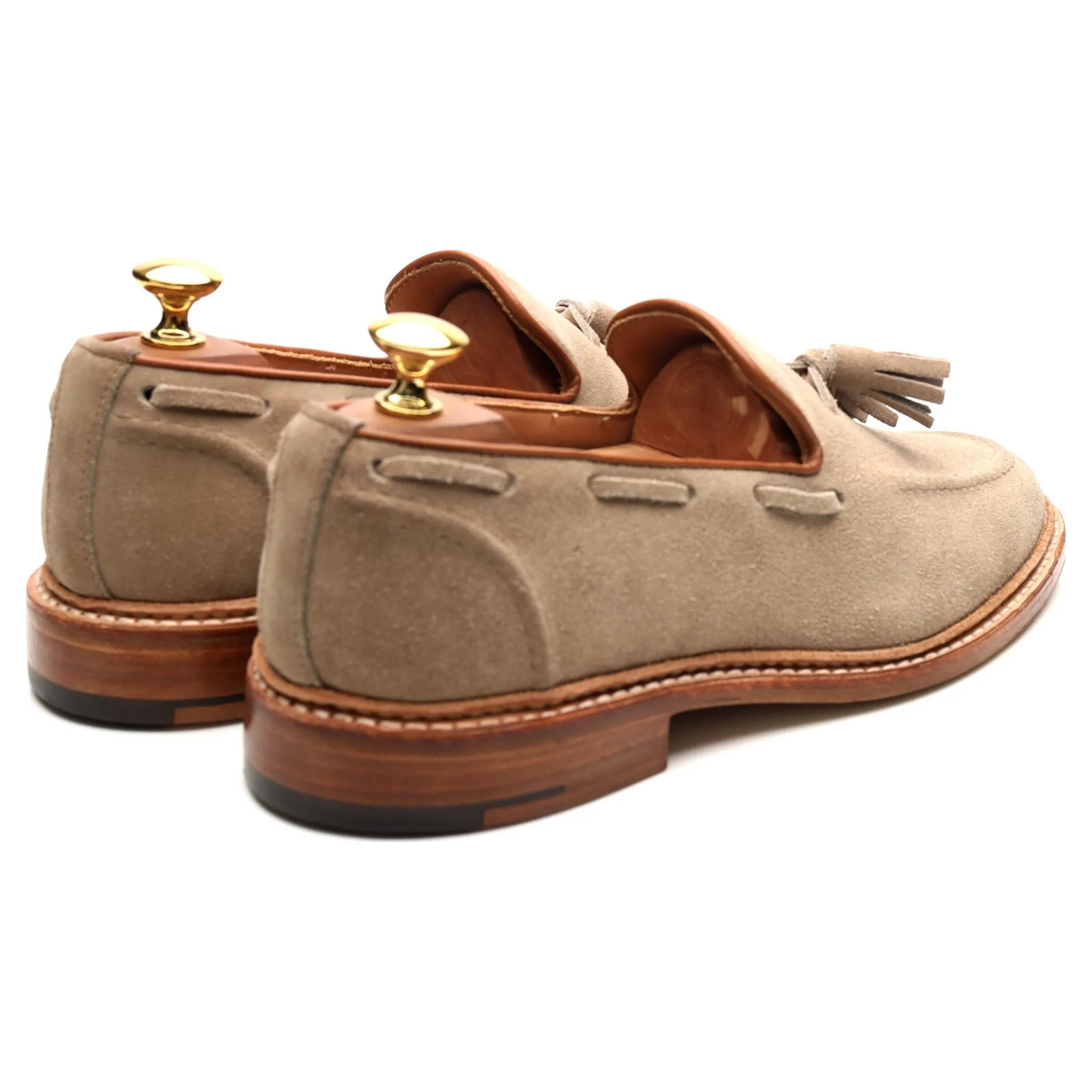 'Elton' Sand Brown Suede Tassel Loafers UK 6